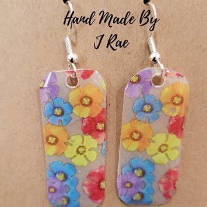 Hand Made By J Rae Floral Earrings.  Style E1066